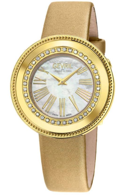 title:Gevril Women's Gandria 36mm Quartz Watch 12121-2;color:White Mother-of-Pearl