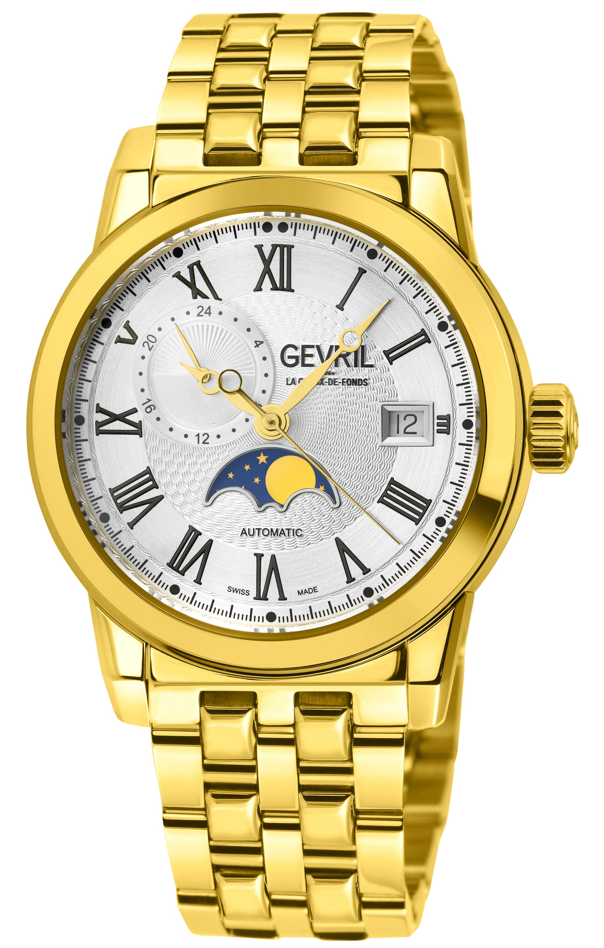 title:Gevril Men's Madison 39mm Automatic Watch 2592B;color:White