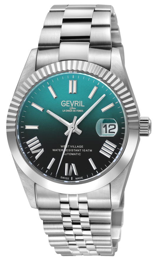 title:Gevril Men's West Village Fusion Elite 40mm Automatic Watch 48962B;color:Black and Green