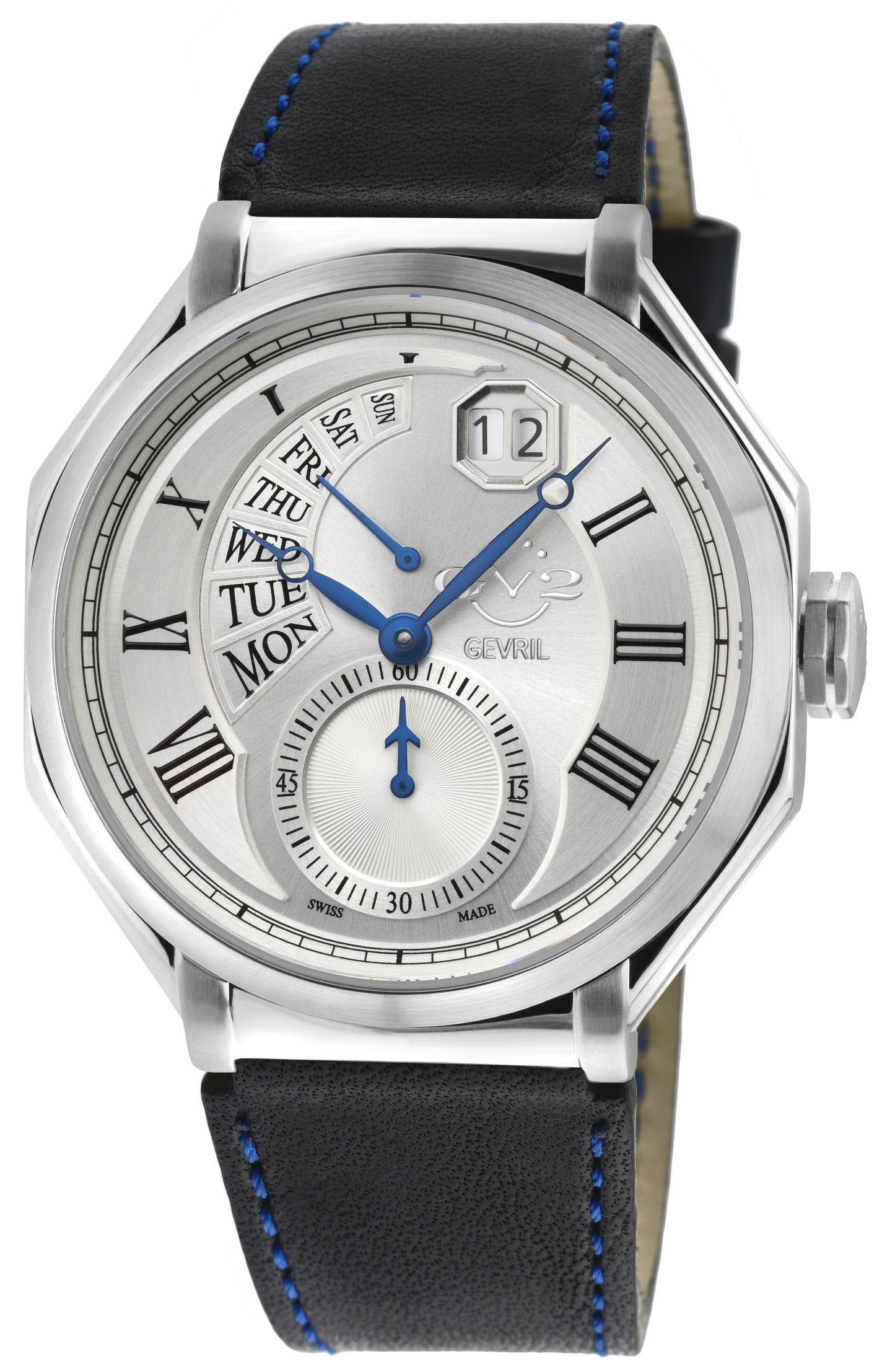 title:GV2 by Gevril Men's Marchese 44mm Quartz Watch 42420.1;color:Silver