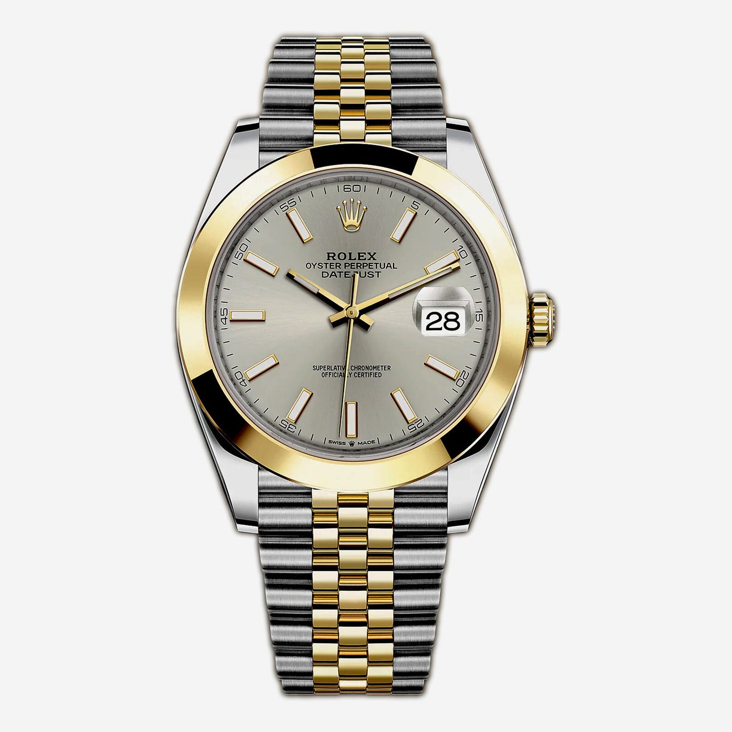 title:Rolex Datejust 41 Gold Steel Silver Dial Smooth Jubilee Automatic Watch  TFJ-142508519;color:not applicable