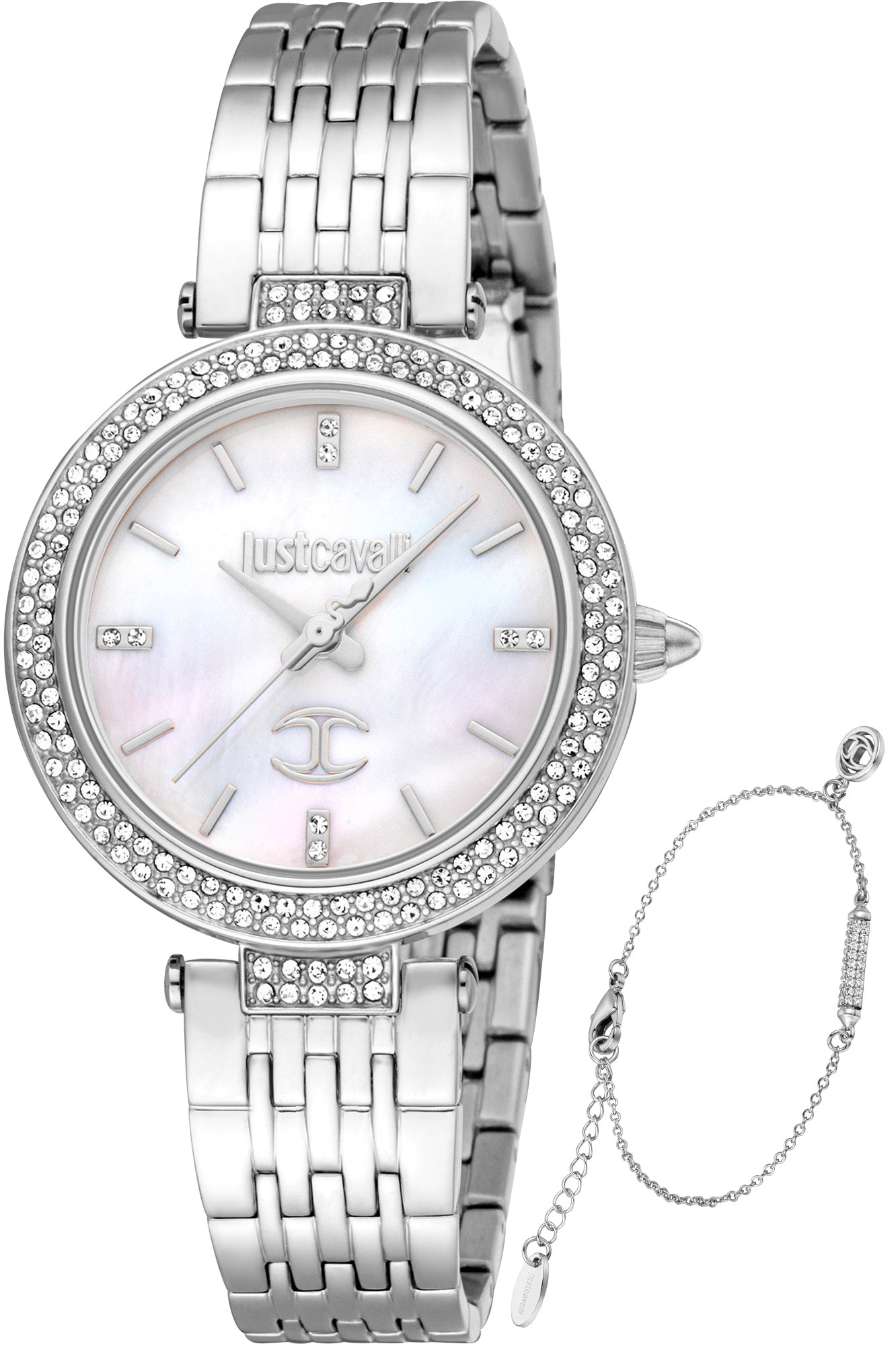 title:Just Cavalli Women's JC1L274M0045 SET Savoca 32mm Quartz Watch;color:White