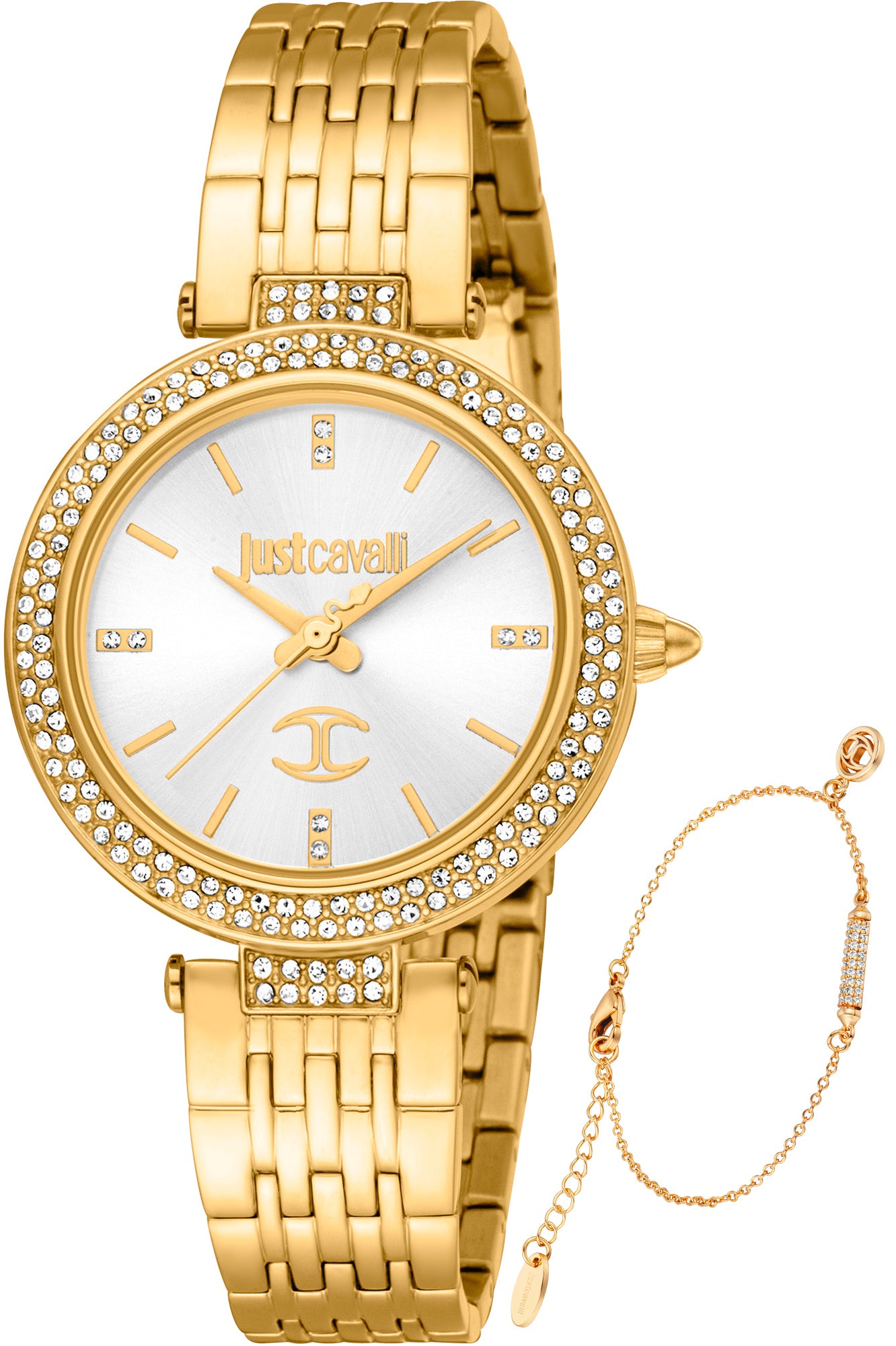 title:Just Cavalli Women's JC1L274M0055 SET Savoca 32mm Quartz Watch;color:Silver