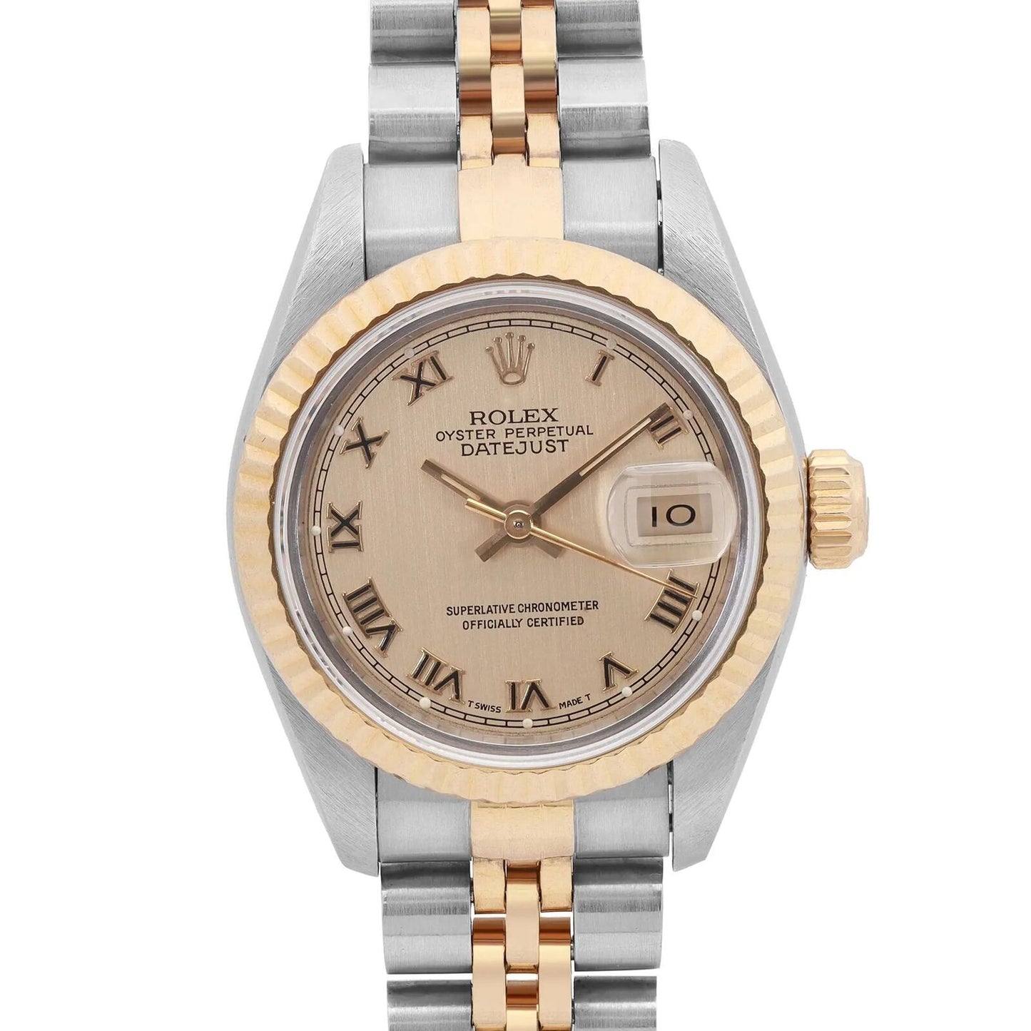 title:Vintage Rolex Datejust 26mm No holes 18K Gold Steel Champagne Dial Watch  TFJ-142508287;color:not applicable