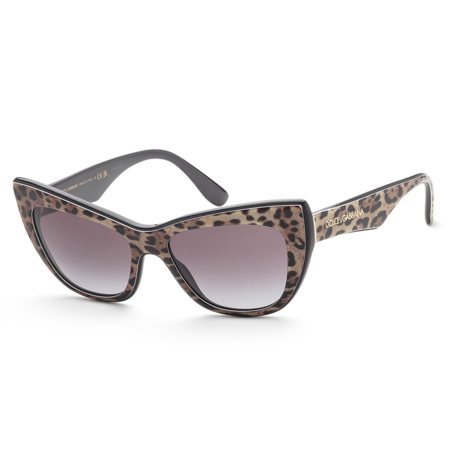 title:Dolce & Gabbana Women's DG4417-31638G-54 Fashion 54mm Leo Brown/Black Sunglasses;color:Leo Brown/Black