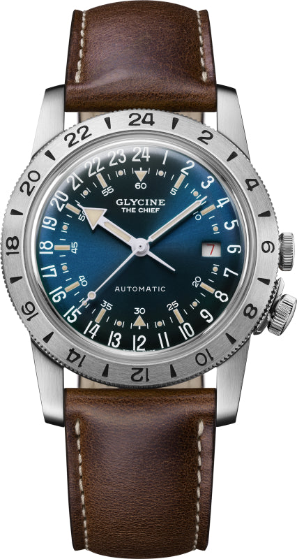 title:Glycine Men's GL0411 Airman Vintage 40mm Automatic Watch;color:Blue