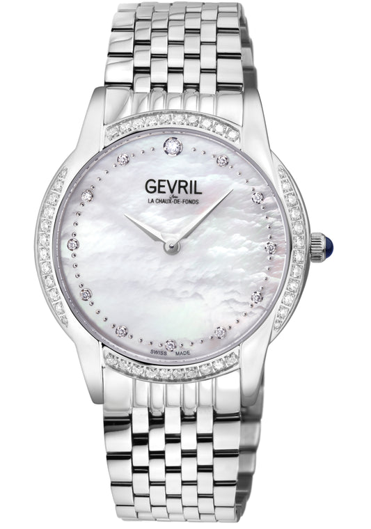 title:Gevril Women's Airolo 36mm Quartz Watch 13241B;color:White Mother-of-Pearl