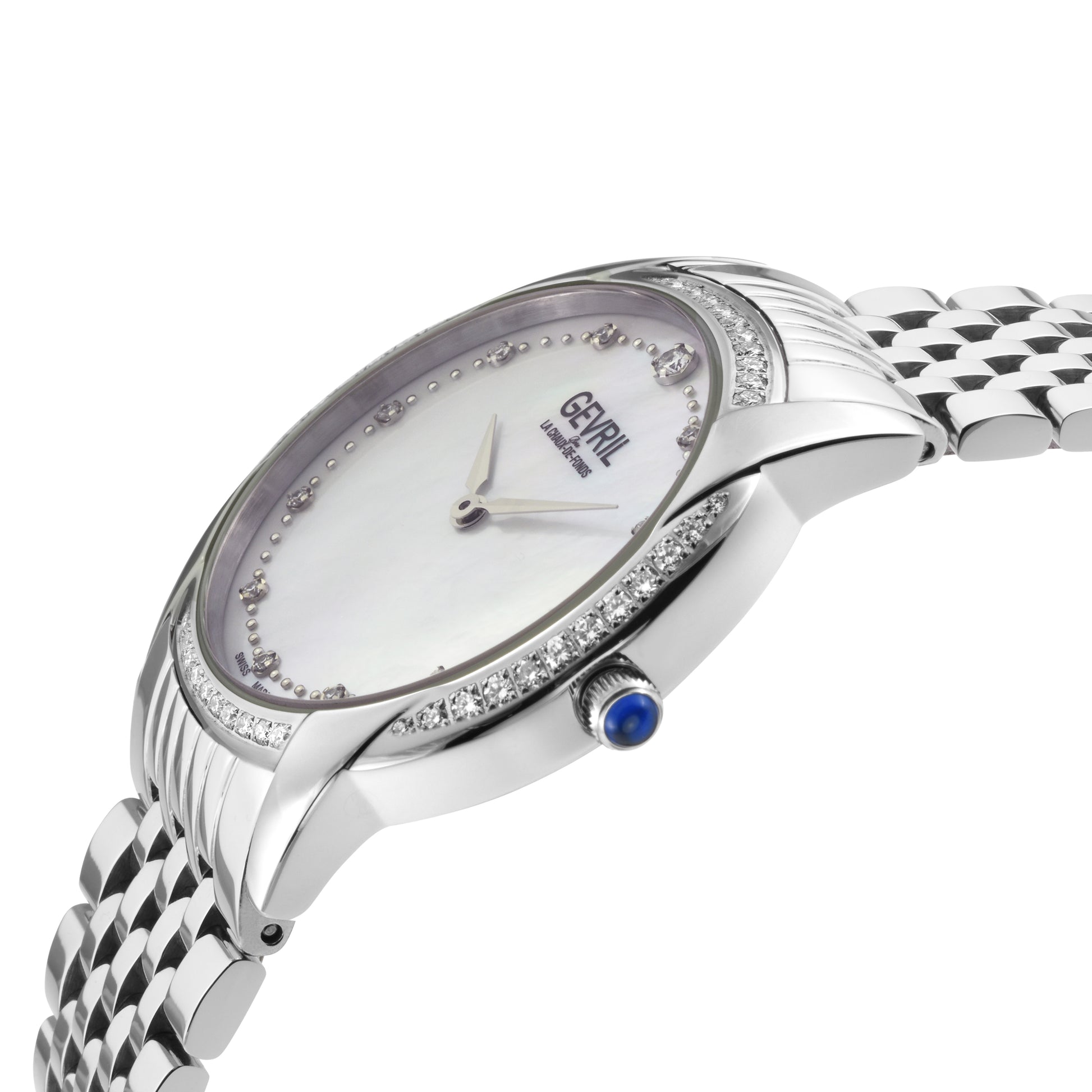 title:Gevril Women's Airolo 36mm Quartz Watch 13241B;color:White Mother-of-Pearl