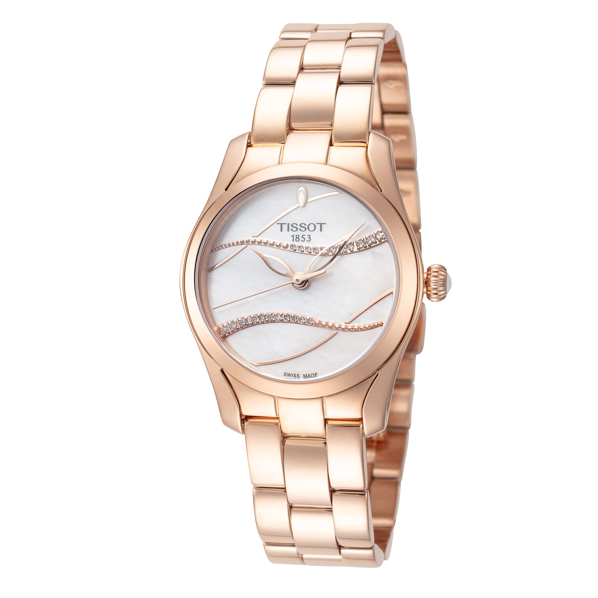 title:Tissot Women's T1122103311100 T-Wave 30mm Quartz Watch;color:Rose Gold