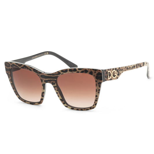 Dolce & Gabbana Women's DG4384-316313-53 Fashion Leo Brown On Black Sunglasses - Ruumur