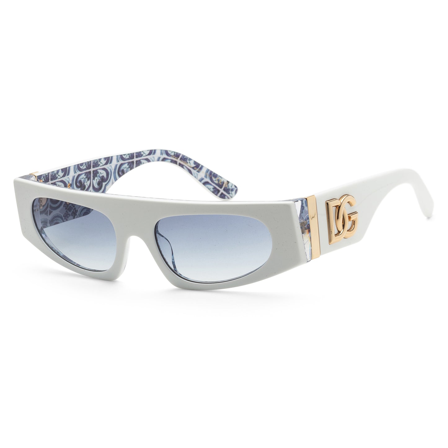 Dolce & Gabbana Women's DG4411-337119-54 Fashion White On Blue Maiolica Sunglasses - Ruumur