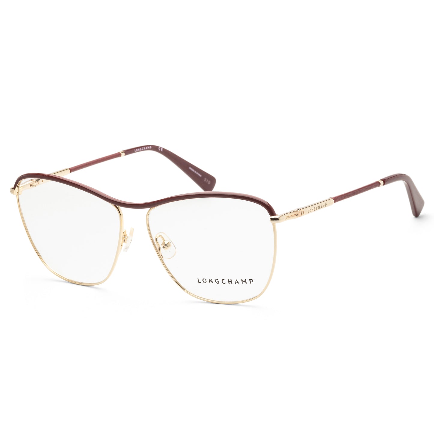 title:Longchamp Women's LO2121L-721 Fashion 58mm Gold/Wine Opticals;color:Gold/Wine Frame, Demo Lens