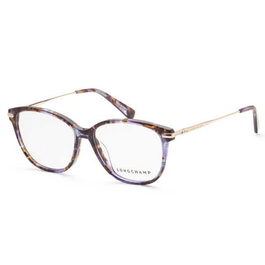 title:Longchamp Women's LO2669-625 Fashion 53mm Crystal Purple Tortoise Opticals;color:Crystal Purple Tortoise Frame, Demo Lens