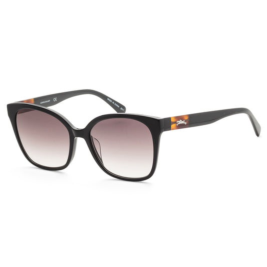 title:Longchamp Women's LO657S-001 55mm Black Square Sunglasses;color:Black Frame, Grey Gradient Lens