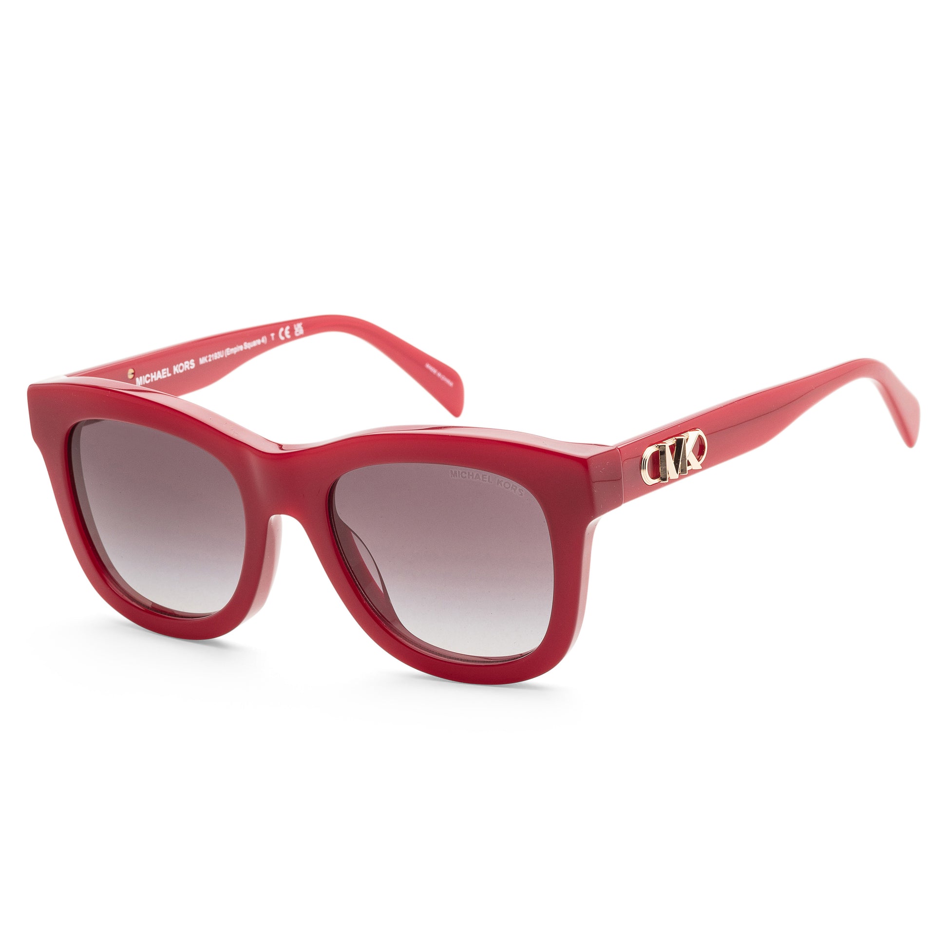 title:Michael Kors Women's MK2193U-39398G-52 Empire Square 52mm Red Sunglasses;color:Red frame, Brown lens