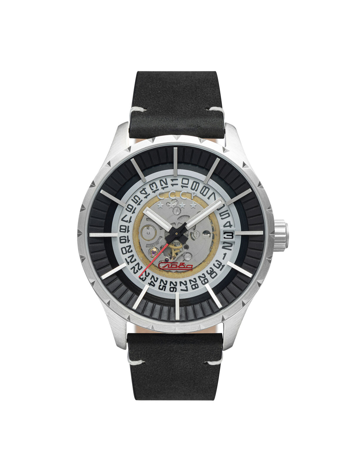 title:CCCP Men's CP-7056-01 Vlasov 45mm Automatic Watch;color:Black