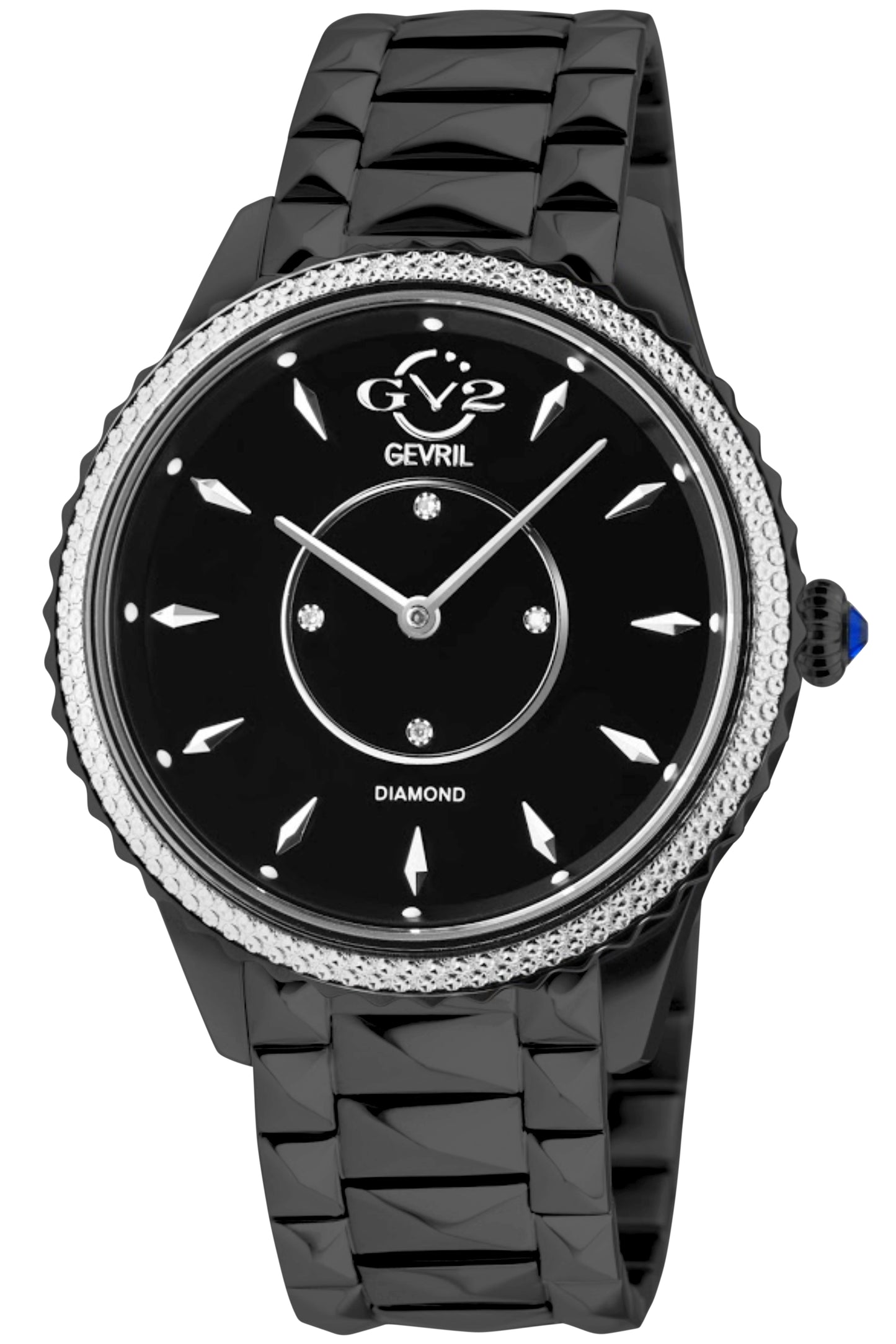 title:GV2 by Gevril Women's Siena 38mm Quartz Watch 11703-425;color:Black