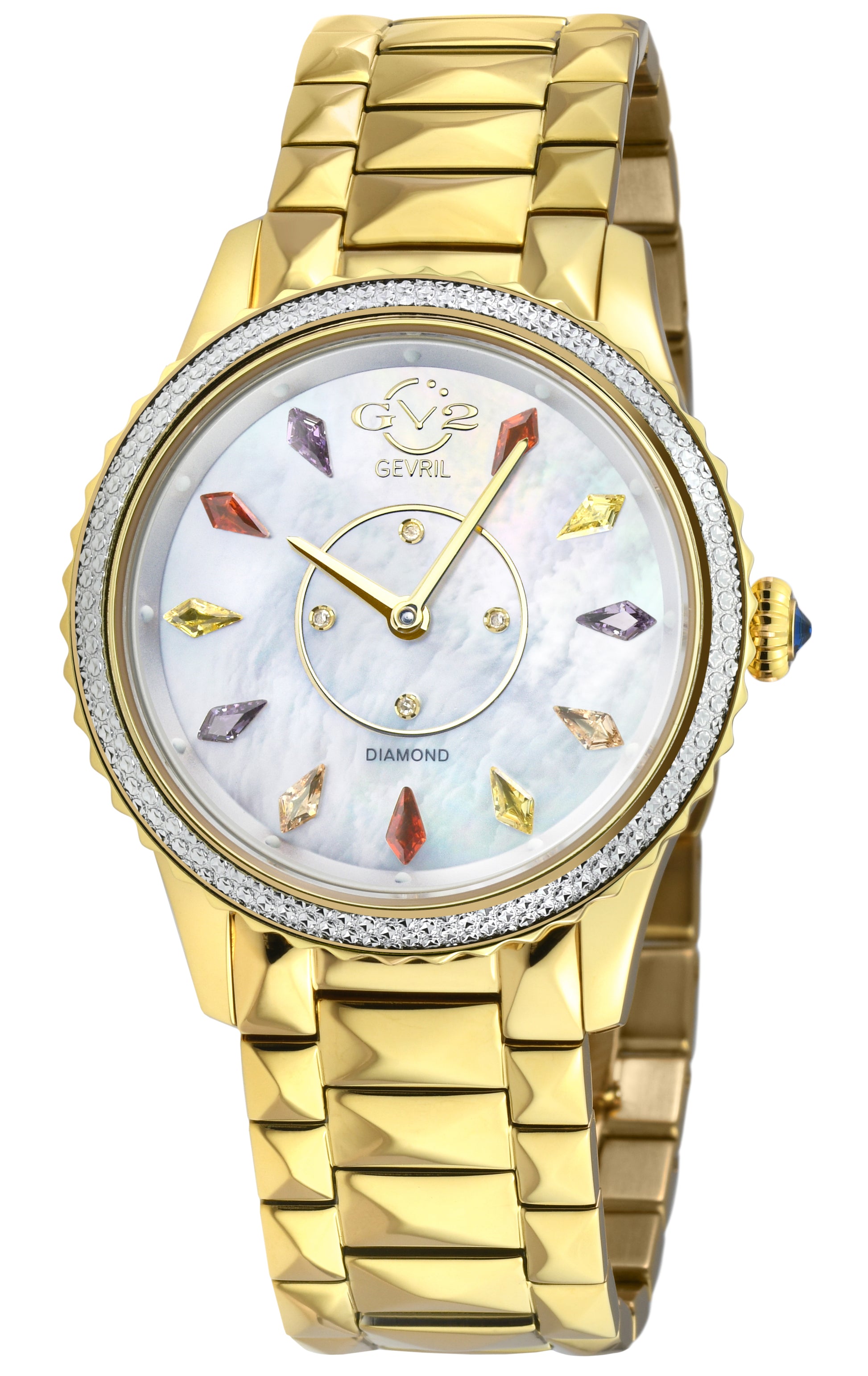 title:GV2 by Gevril Women's Siena 36mm Quartz Watch 11731B;color:White Mother-of-Pearl