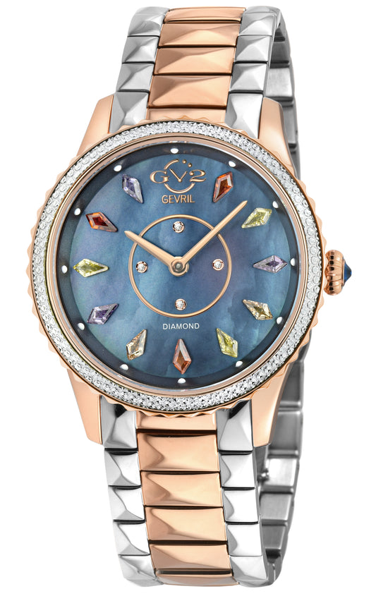 title:GV2 by Gevril Women's Siena 36mm Quartz Watch 11735B;color:Blue Mother-of-Pearl