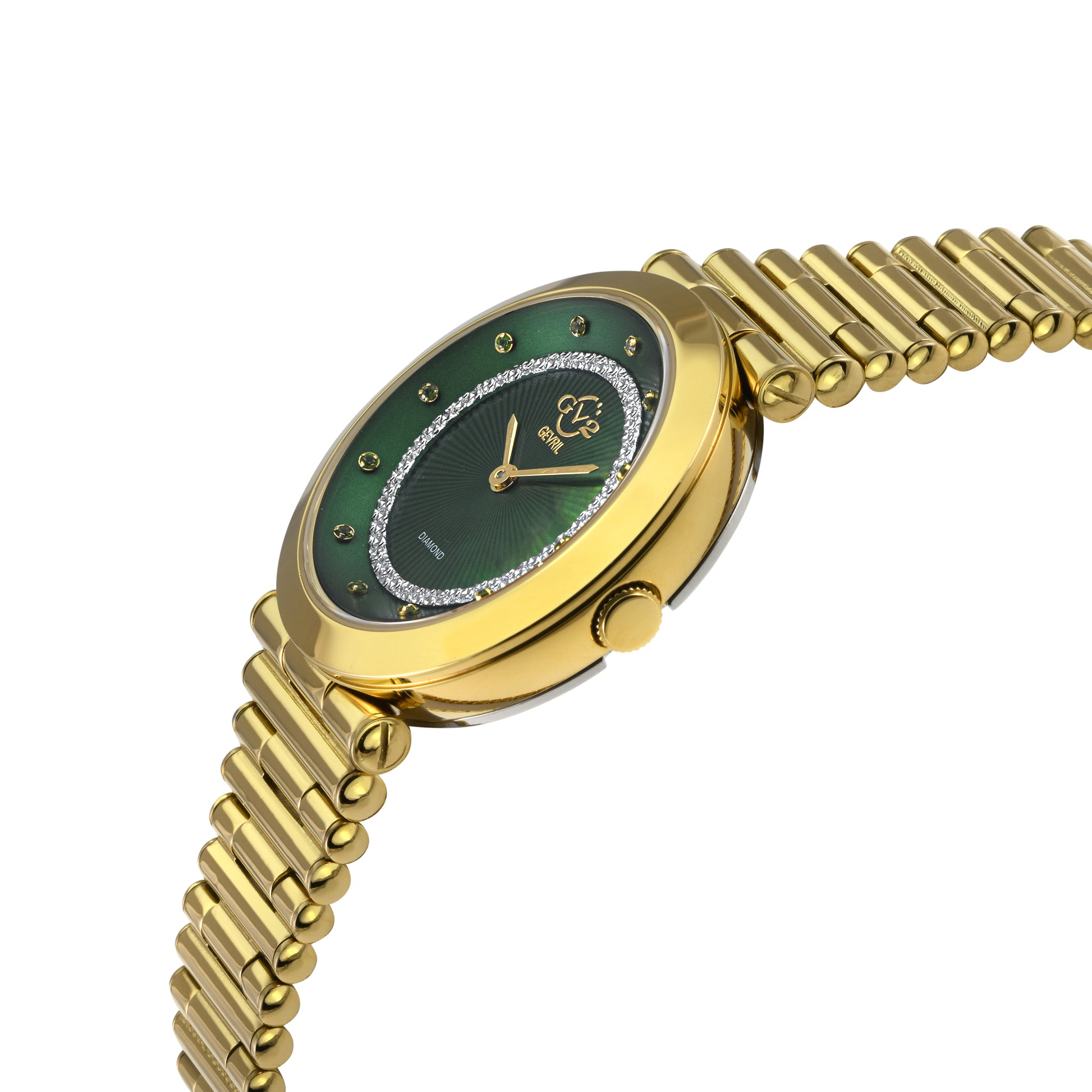 title:GV2 by Gevril Women's Burano 34mm Quartz Watch 14413B;color:Green Mother-of-Pearl