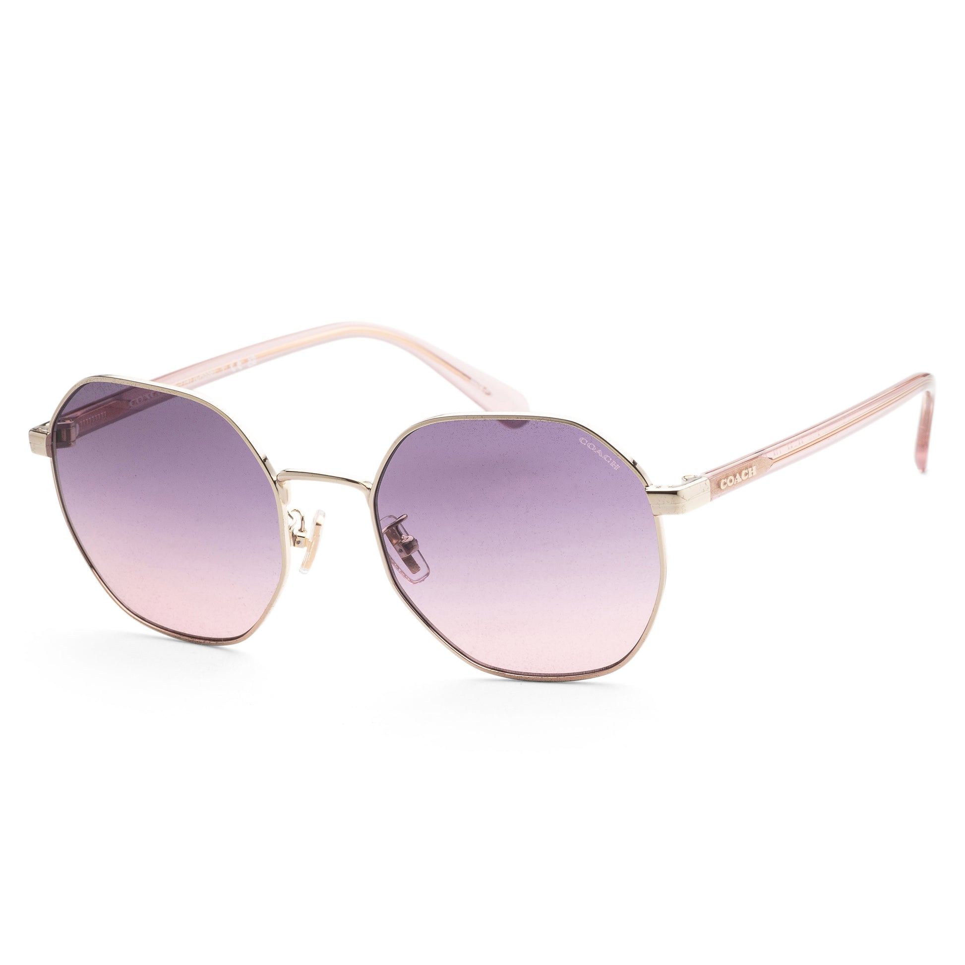 title:Coach Women's Fashion HC7147-9005I6-56 56mm Shiny Light Gold Sunglasses;color:Shiny Light Gold