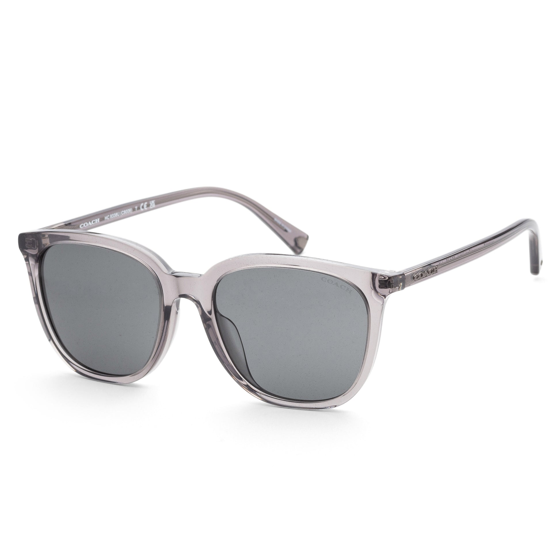 Coach Men's Fashion HC8338U-553787-55 55mm Transparent Dark Grey Sunglasses - Ruumur