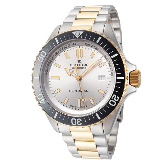 title:Edox Men's Neptunian 44mm Automatic Watch 80120-357JM-AID;color:Silver and Gold