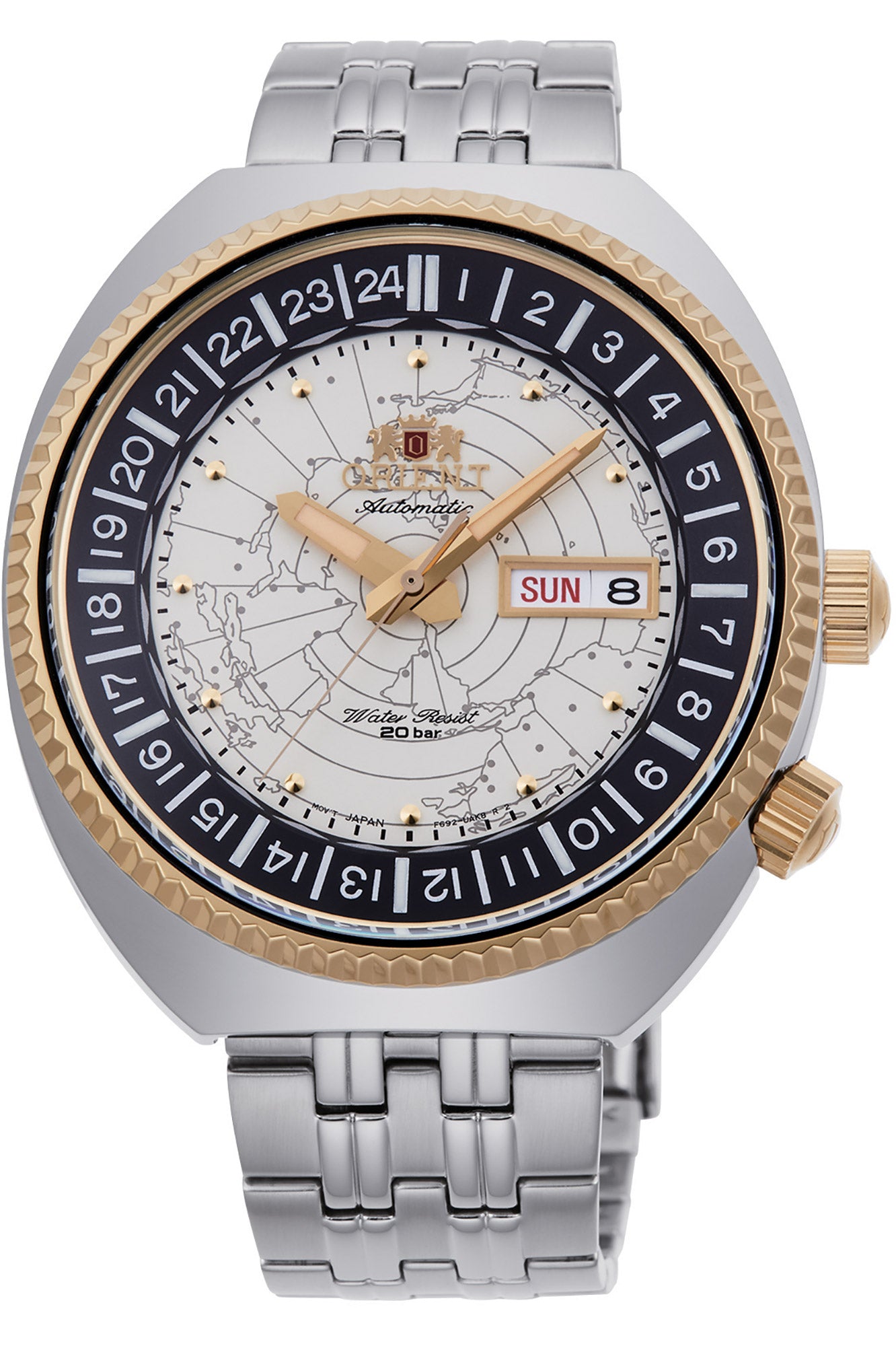 title:Orient Men's RA-AA0E01S19B Revival World Map 43mm Automatic Watch;color:Grey