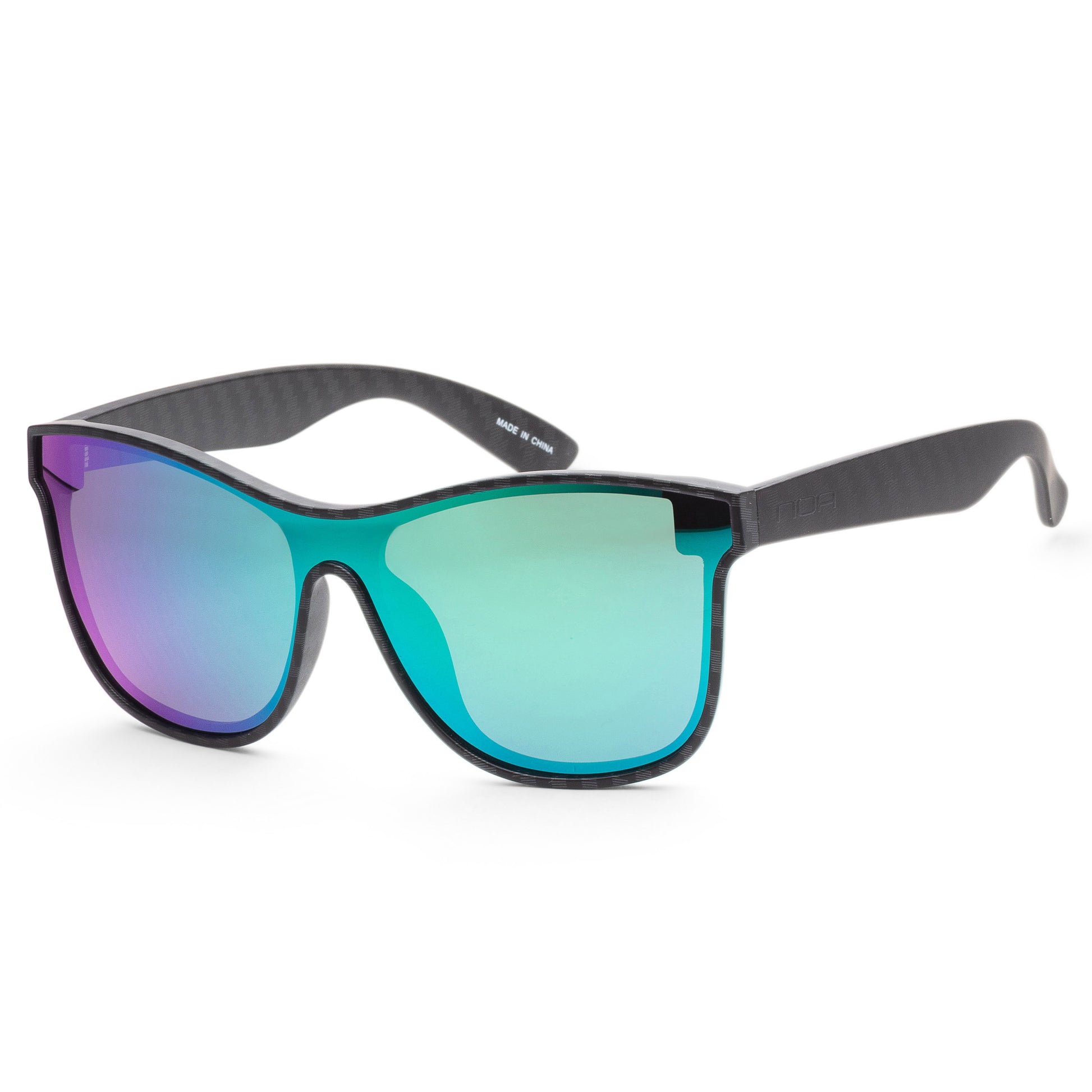 title:N.O.A Men's Green Mirror Sunglasses NOAEW-001GNMR;color:Black