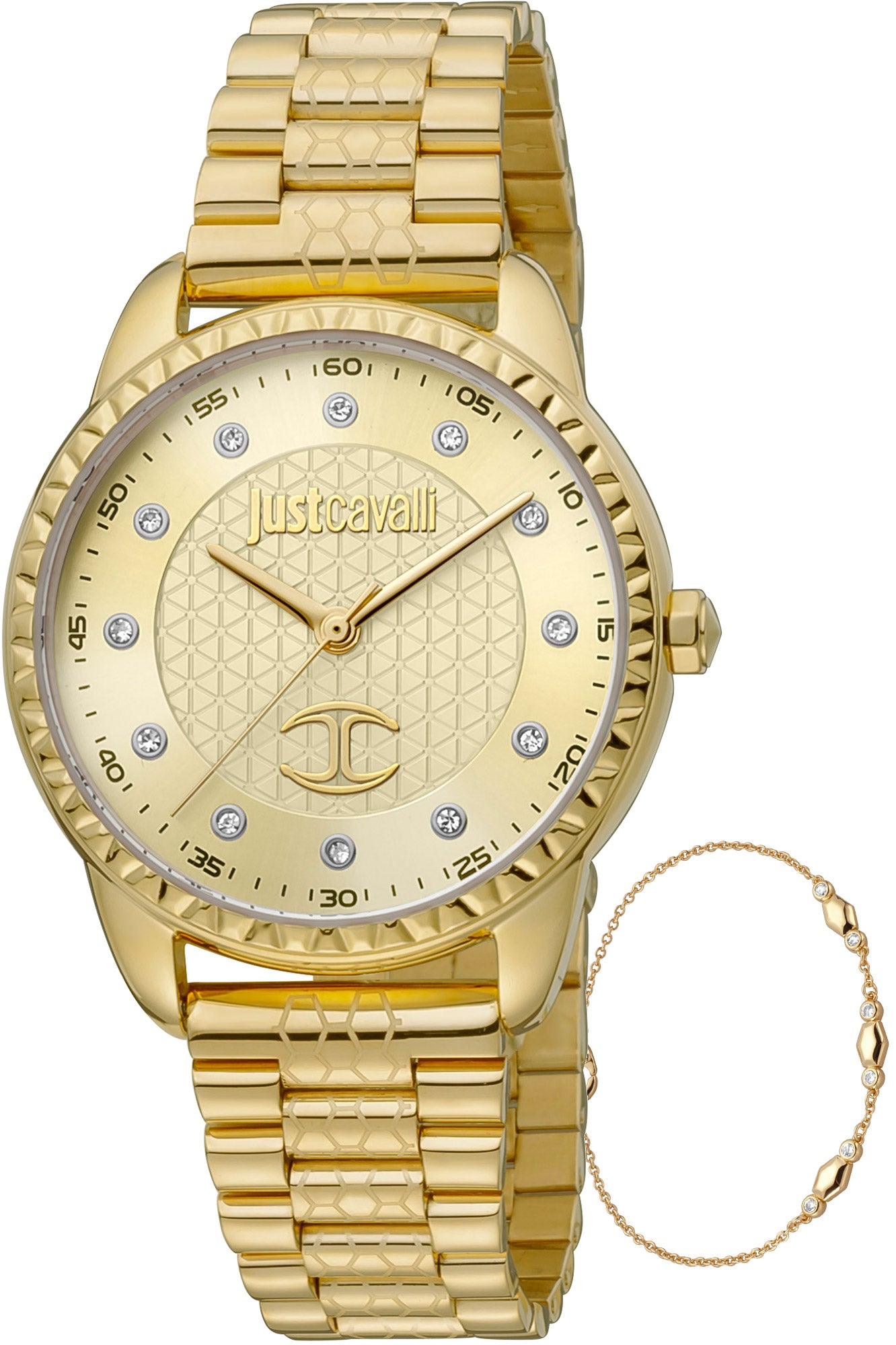 title:Just Cavalli Women's JC1L176M0055 SET 34mm Quartz Watch;color:Gold