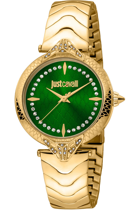 title:Just Cavalli Women's JC1L238M0075 Animalier 32mm Quartz Watch;color:Gold