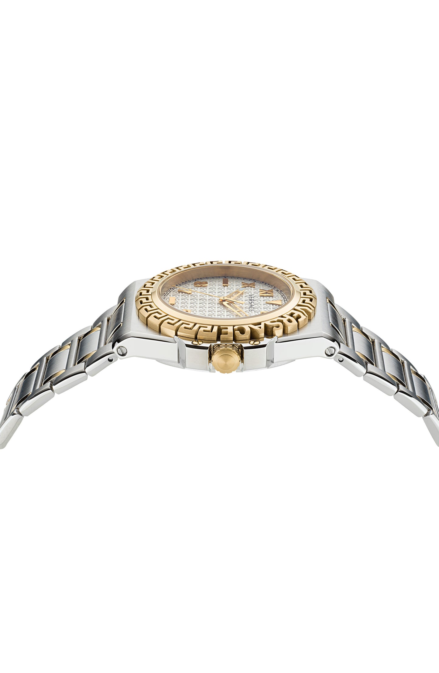 title:Versace Men's Greca Reaction 44mm Quartz Watch VE3I00422;color:Silver and Gold