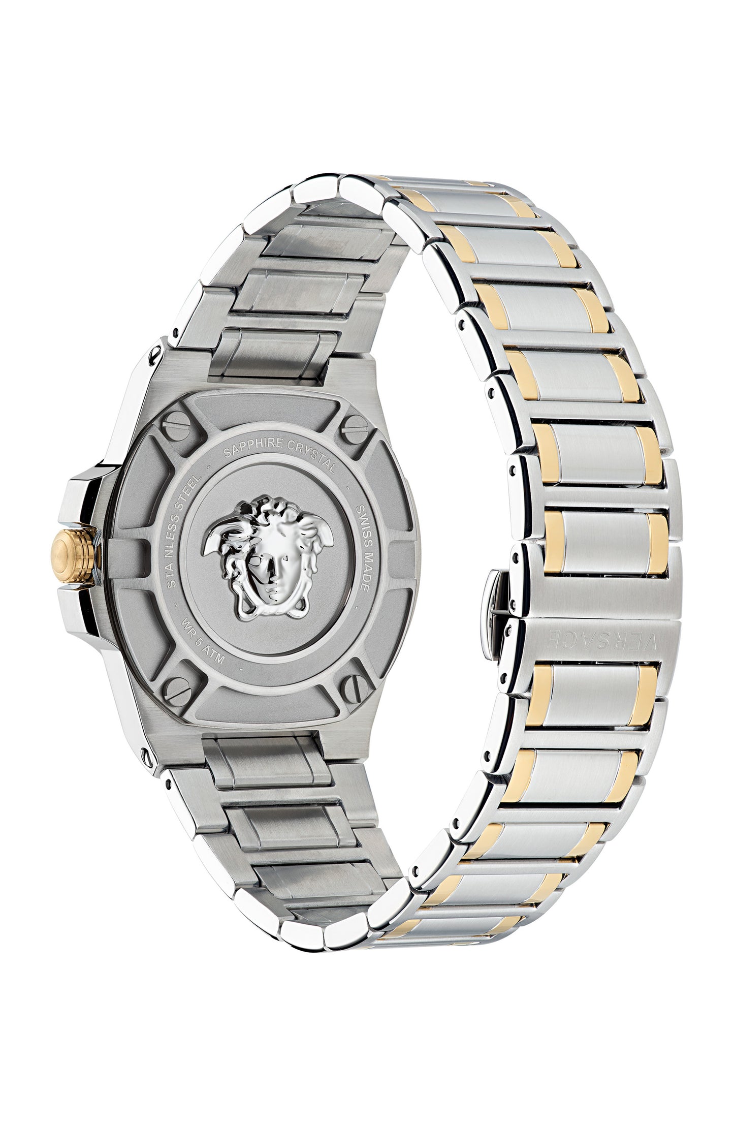 title:Versace Men's Greca Reaction 44mm Quartz Watch VE3I00422;color:Silver and Gold