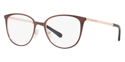 title:Michael Kors Women's 51mm Satin Brown Rose Gold Opticals MK3017-1188-51;color:Satin Brown Rose Gold frame, Demo lens