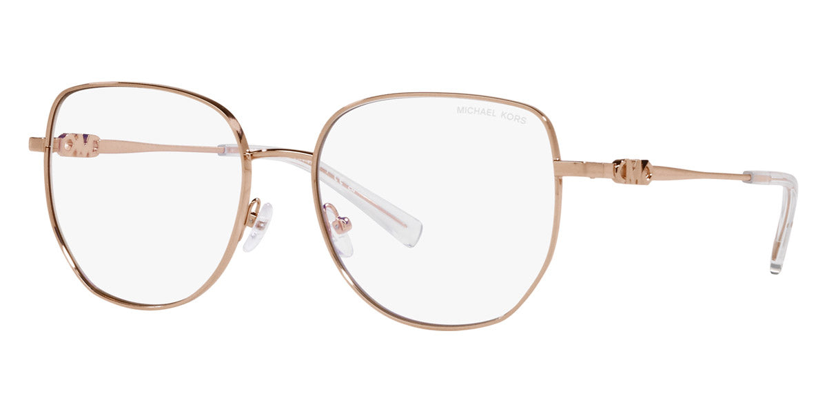 title:Michael Kors Women's Belleville 56mm Rose Gold Opticals MK3062-1108SB-56;color:Rose Gold frame, Blue Light Filter lens