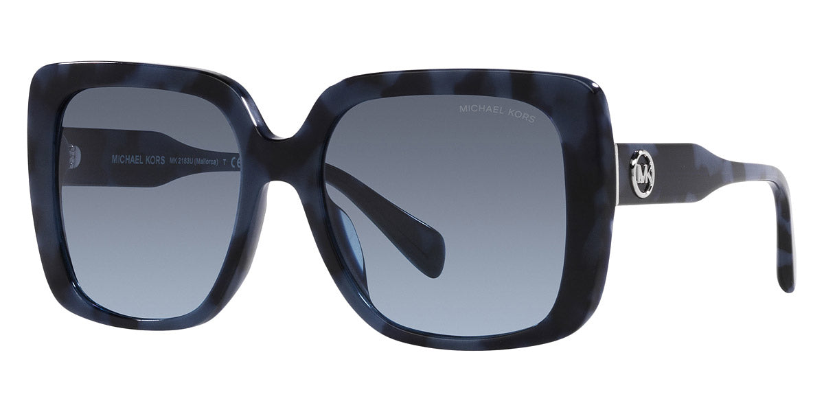 title:Michael Kors Women's 55mm Blue Tortoise Sunglasses MK2183U-31118F-55;color:Blue Tortoise frame, Blue Grey Gradient lens