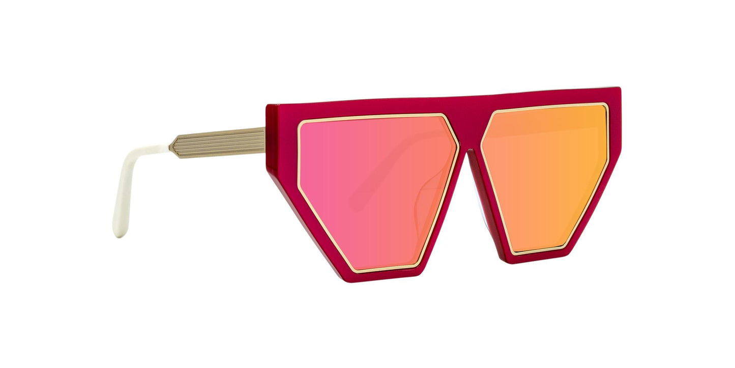 title:Irresistor Women's  Gold Red Sunglasses FALCON-PRSV-S0208;color:Gold Red frame, Pink Mirror lens