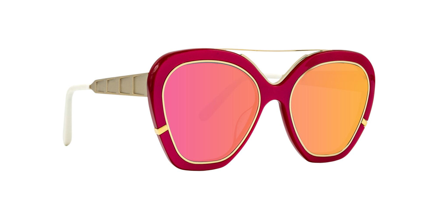 title:Irresistor Women's  Fuxia Gold Sunglasses LA-ISLA-BONITA-PRSV-S0204;color:Fuxia Gold frame, Pink Mirror lens