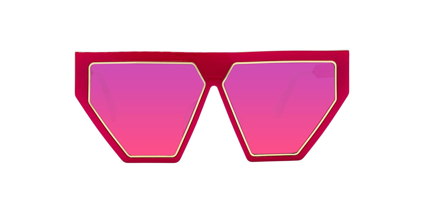 title:Irresistor Women's  Gold Red Sunglasses FALCON-PRSV-S0208;color:Gold Red frame, Pink Mirror lens