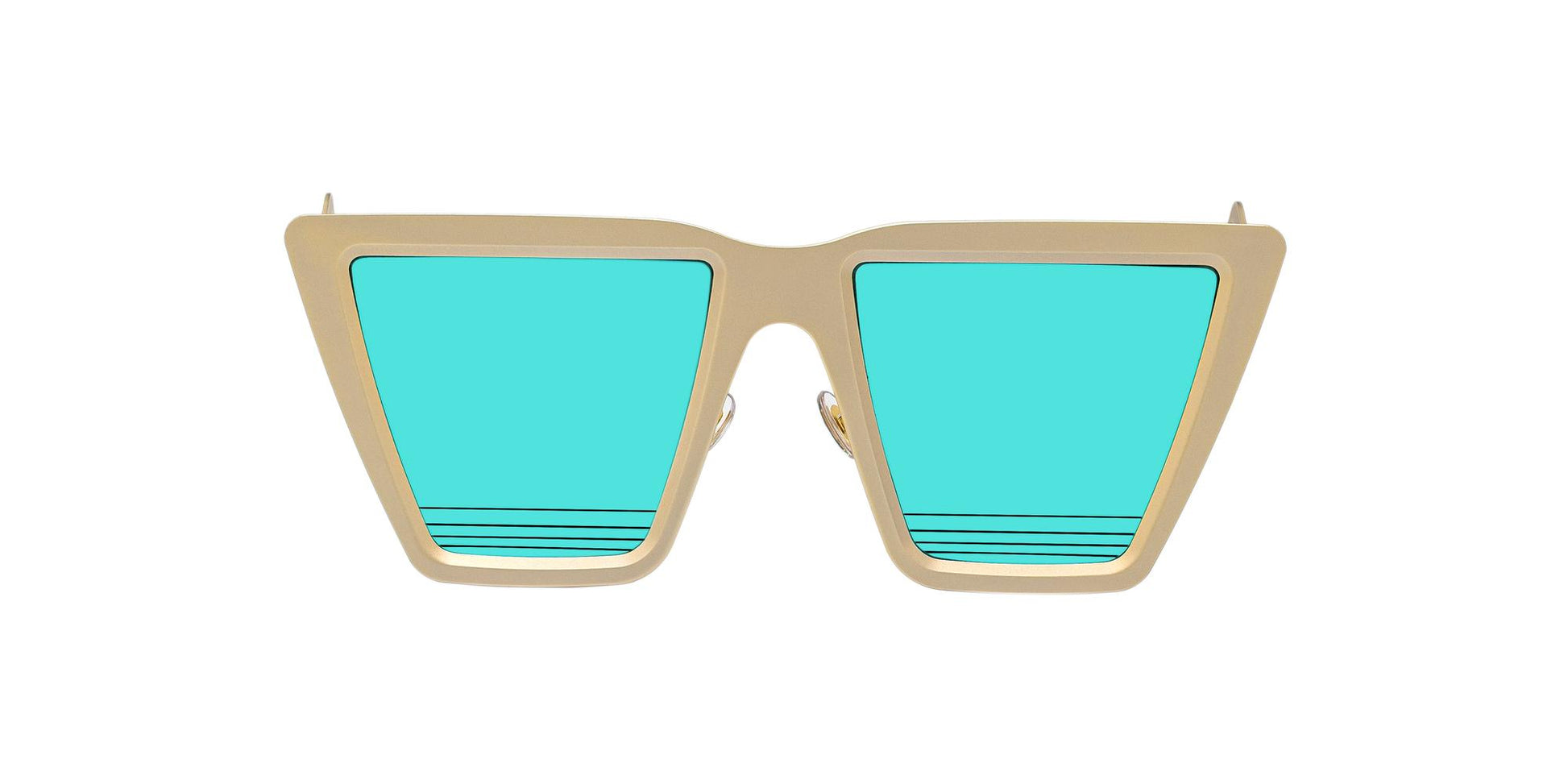 title:Irresistor Men's  Gold Sunglasses FLUXUS-GD-S0218;color:Gold frame, Blue lens