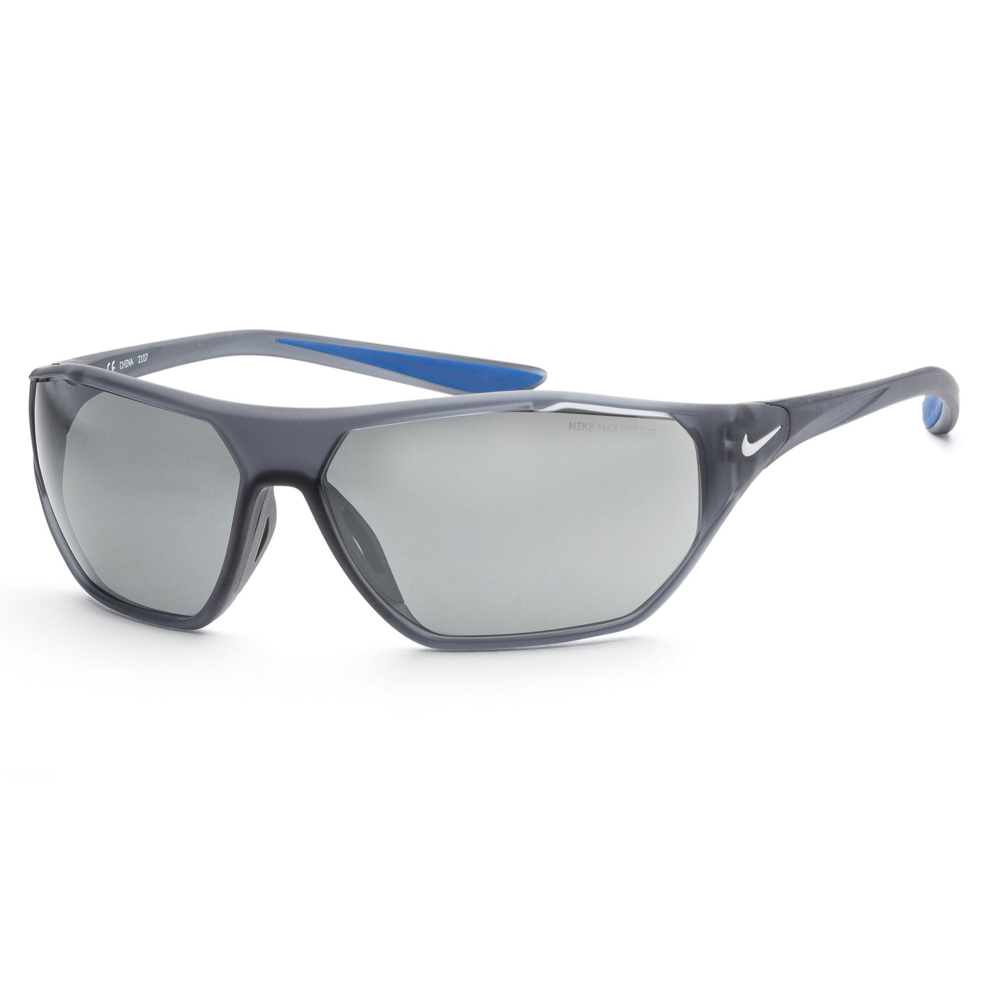 title:Nike Men's Aero Swift 65mm Matte Grey Sunglasses DQ0811-021;color:Matte Grey Frame, Gery Silver Lens