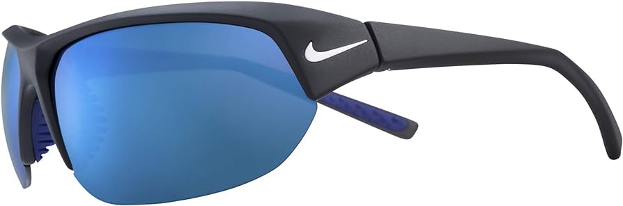 title:Nike Men's Skylon Ace 69 mm Matte Black Sunglasses EV1125-014-69;color:Matte Black Frame, Grey Blue Mirror Lens