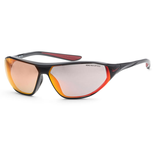 title:Nike Men's Aero Swift 65 mm Black Sunglasses DQ0993-011;color:Black Frame, Red Orange Mirror Lens