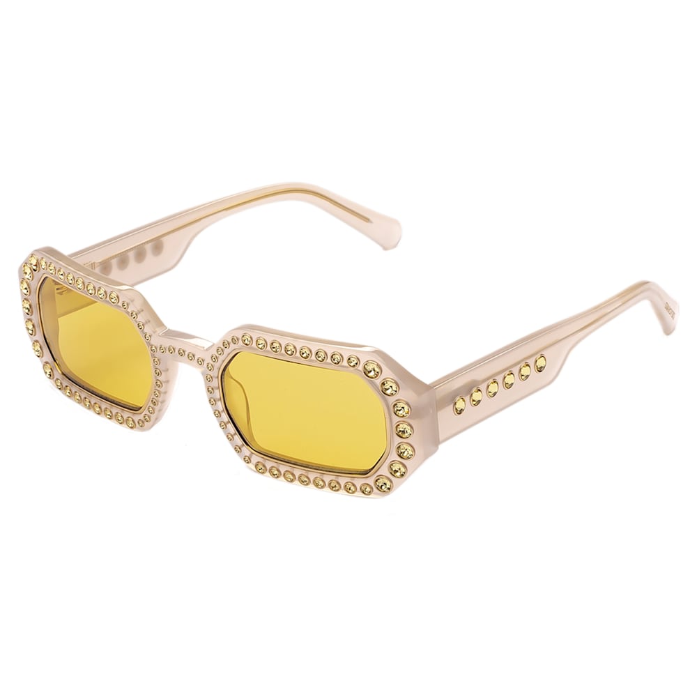 title:Swarovski Women's Millenia 48 mm White Sunglsases 5613645;color:White Frame, Yellow Lens