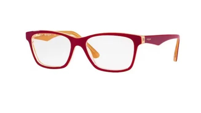 title:Vogue Women's Fashion 53mm Top Bordeaux and Yellow Opticals VO2787-2772-53;color:Top Bordeaux and Yellow Frame, Demo Lens