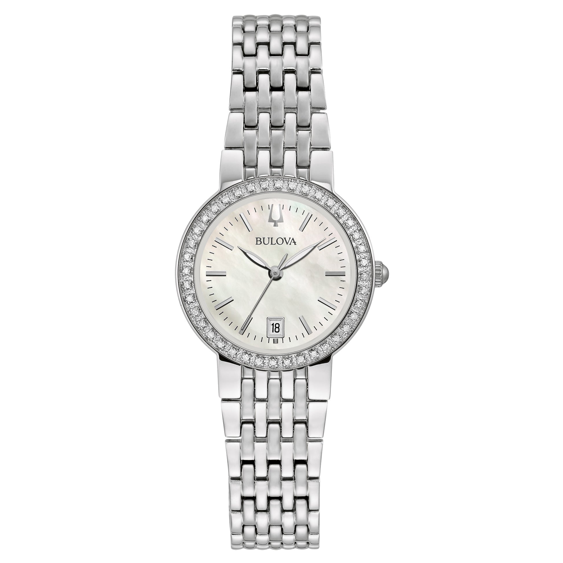 title:Bulova Women's Quadra 34mm Quartz Watch 96R239;color:Silver