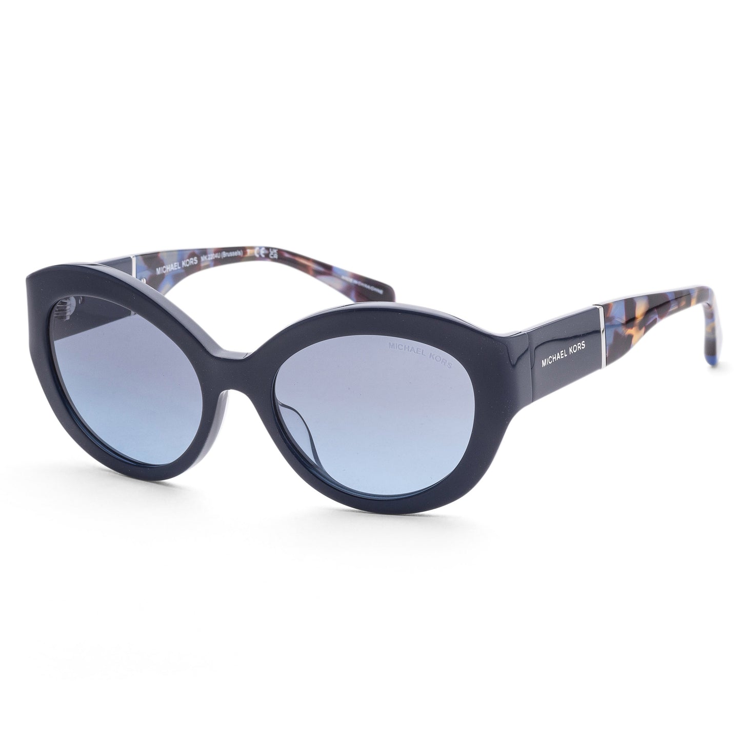 title:Michael Kors Women's Brussels 54mm Blue Sunglasses MK2204U-39488F-54;color:Blue Frame, Grey Blue Gradient Lens