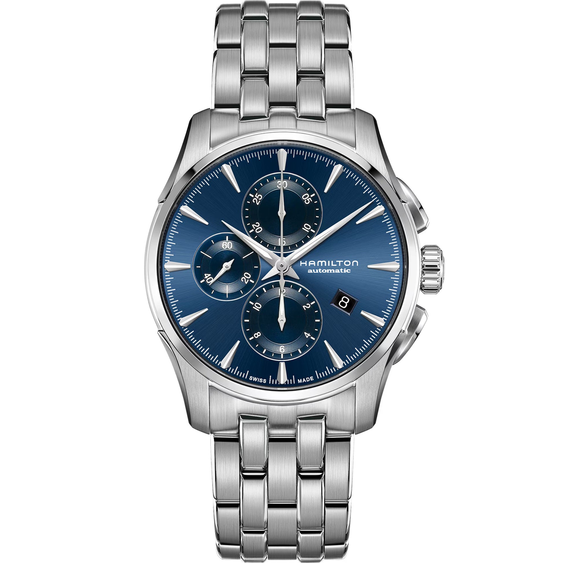 title:Hamilton Men's Jazzmaster 42mm Automatic Chronograph Watch H32586141;color:Silver