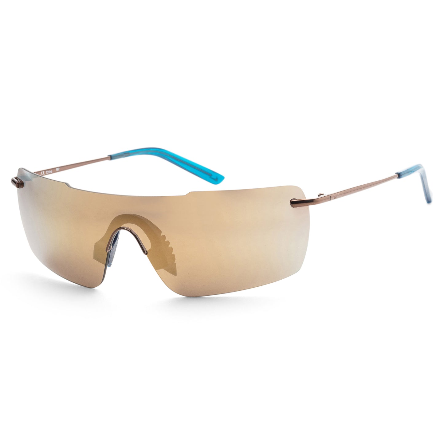 title:Nike Women's Meridian M 57mm Walnut Sunglasses CU6569-200;color:Walnut Frame, Gold Mirror Lens