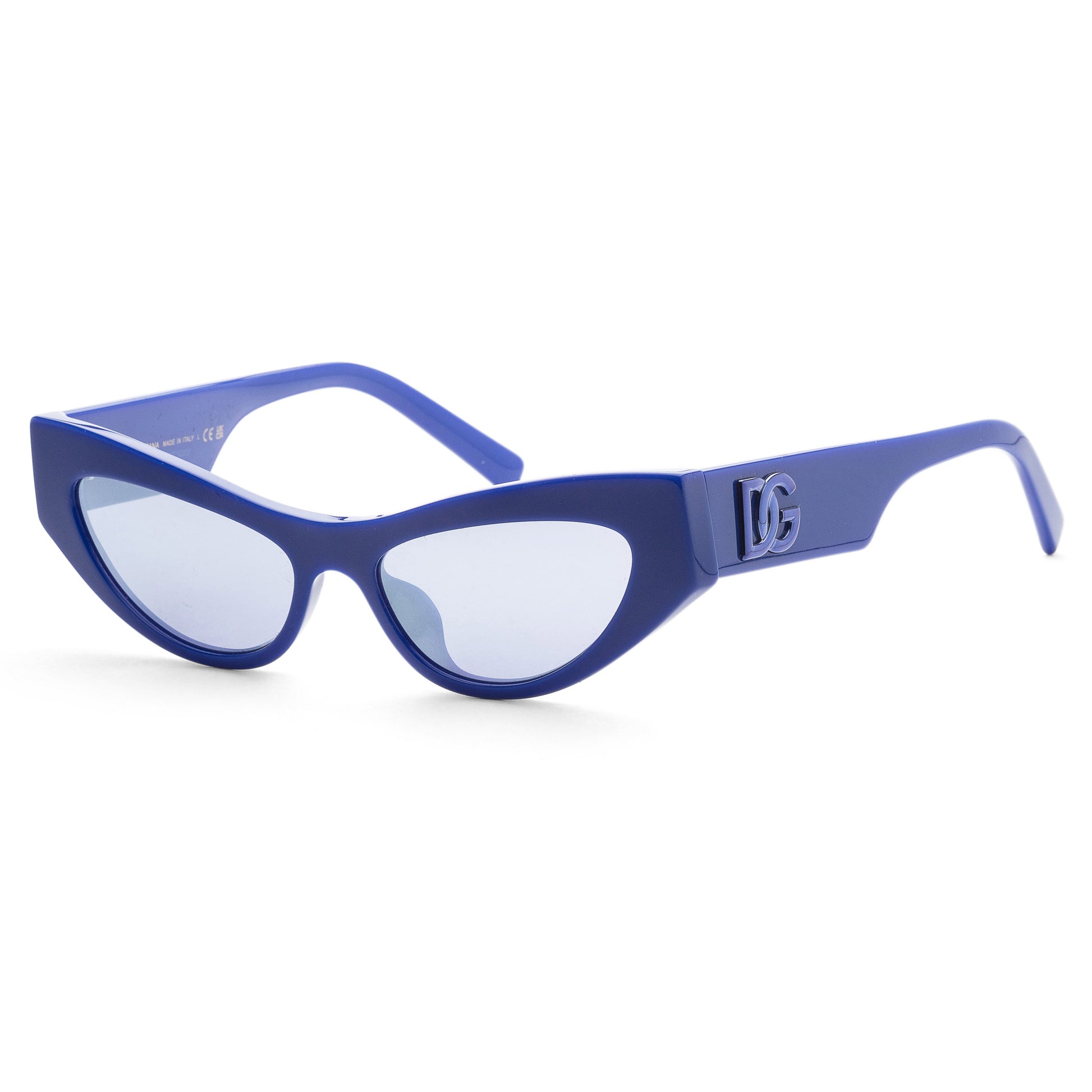 title:Dolce & Gabbana Women's Fashion 52 mm Blue Sunglasses DG4450F-31191U-52;color:Blue Frame, Dark Blue Mirror Silver Lens